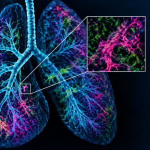 3D lung imaging illustrating pulmonary fibrosis analysis with light-sheet microscopy and AI